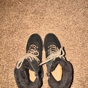 Torrid Black Boots with Cream Laces